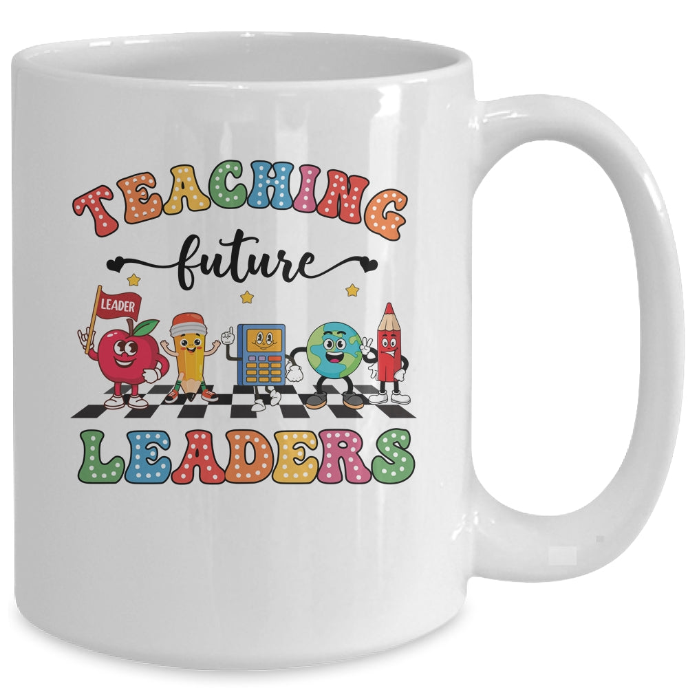 Retro Teaching Future Leaders Groovy Teacher Back To School Mug | siriusteestore