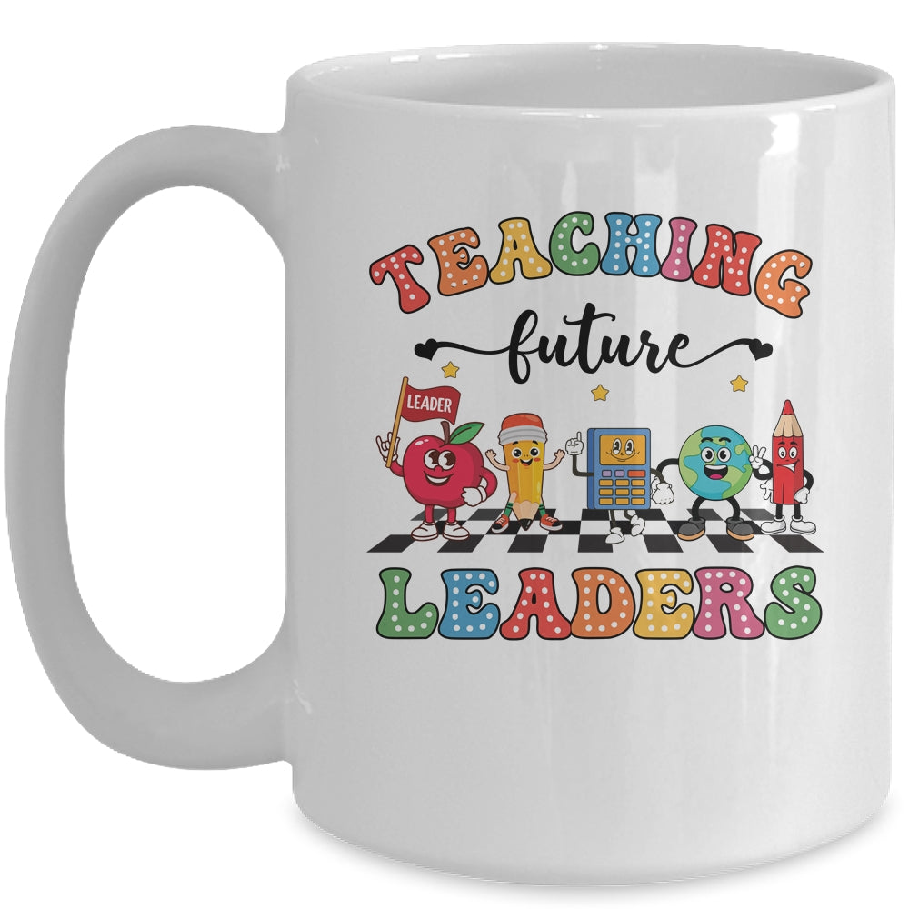 Retro Teaching Future Leaders Groovy Teacher Back To School Mug | siriusteestore