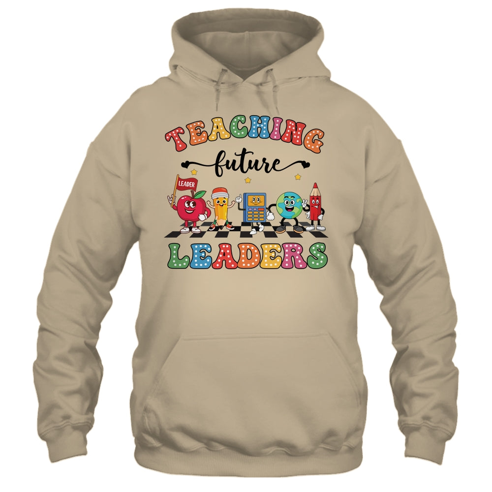 Retro Teaching Future Leaders Groovy Teacher Back To School Shirt & Hoodie | siriusteestore