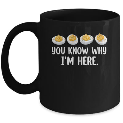 Retro Thanksgiving You Know Why I'm Here Deviled Egg Funny Mug | siriusteestore