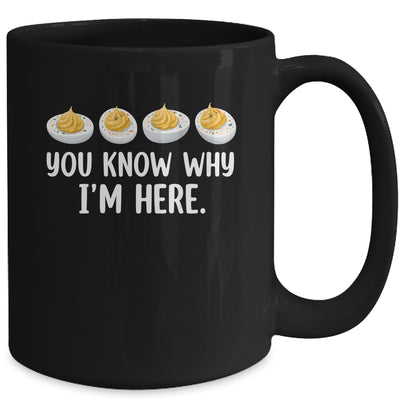 Retro Thanksgiving You Know Why I'm Here Deviled Egg Funny Mug | siriusteestore