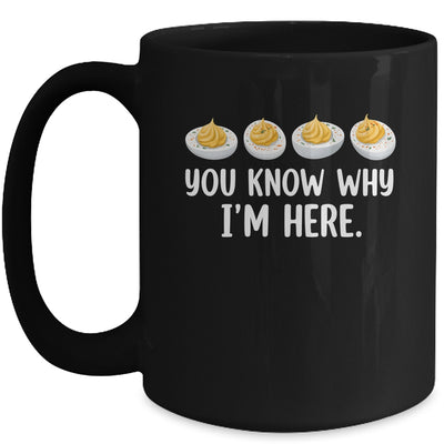 Retro Thanksgiving You Know Why I'm Here Deviled Egg Funny Mug | siriusteestore