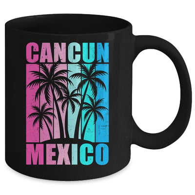 Retro Tropical Sunset Cancun Beach Mexico Summer Vibes Mug | siriusteestore
