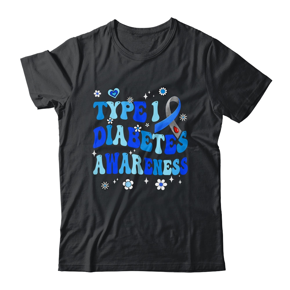 Retro Type 1 Diabetes Awareness Blue Ribbon T1D Warrior Shirt & Hoodie | siriusteestore