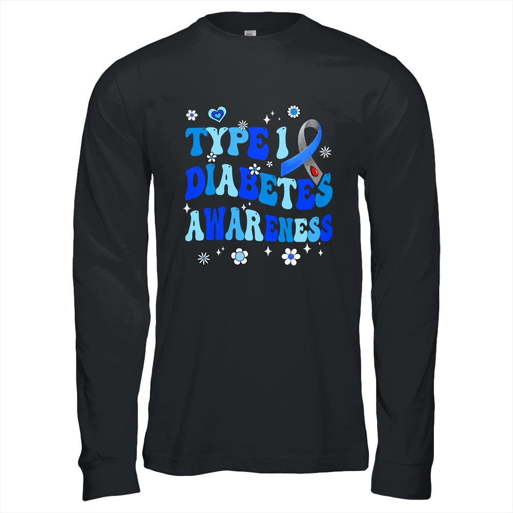 Retro Type 1 Diabetes Awareness Blue Ribbon T1D Warrior Shirt & Hoodie | siriusteestore
