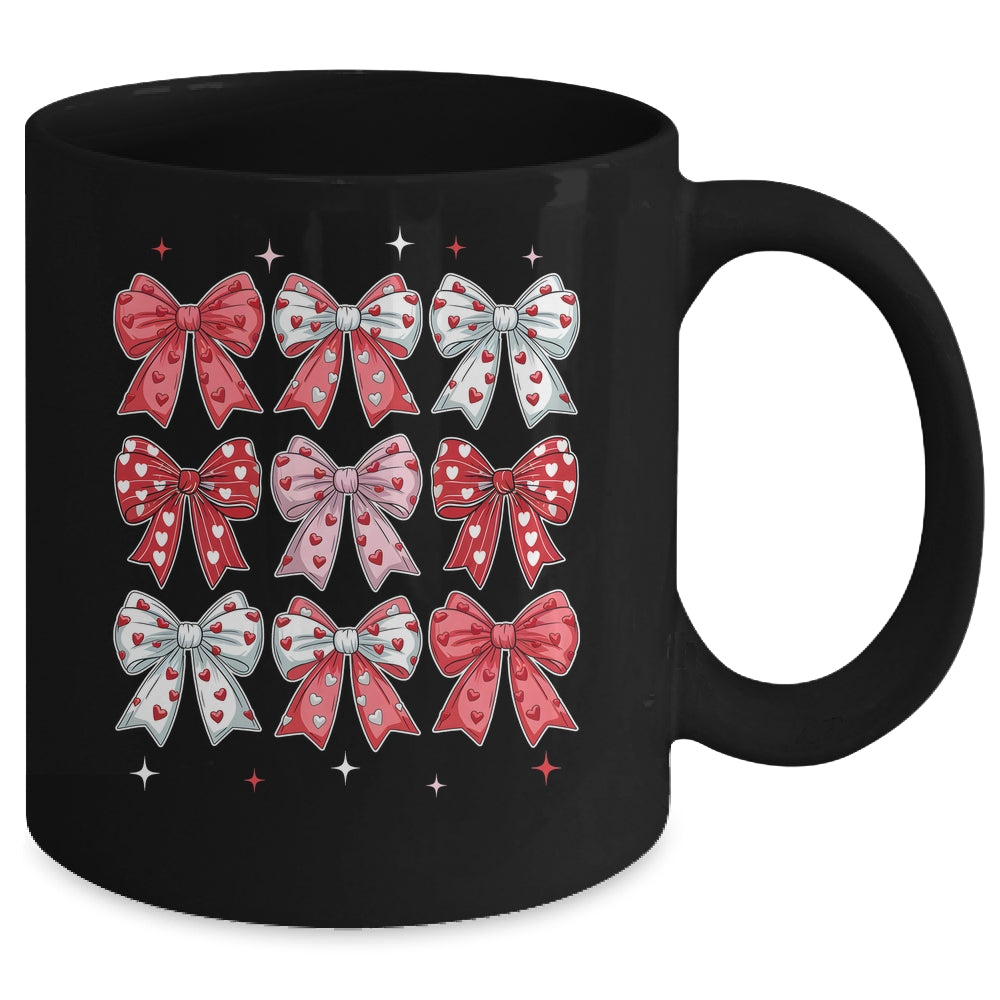 Retro Valentine's Day Heart Coquette Bow Women Kids Girl Mug | siriusteestore