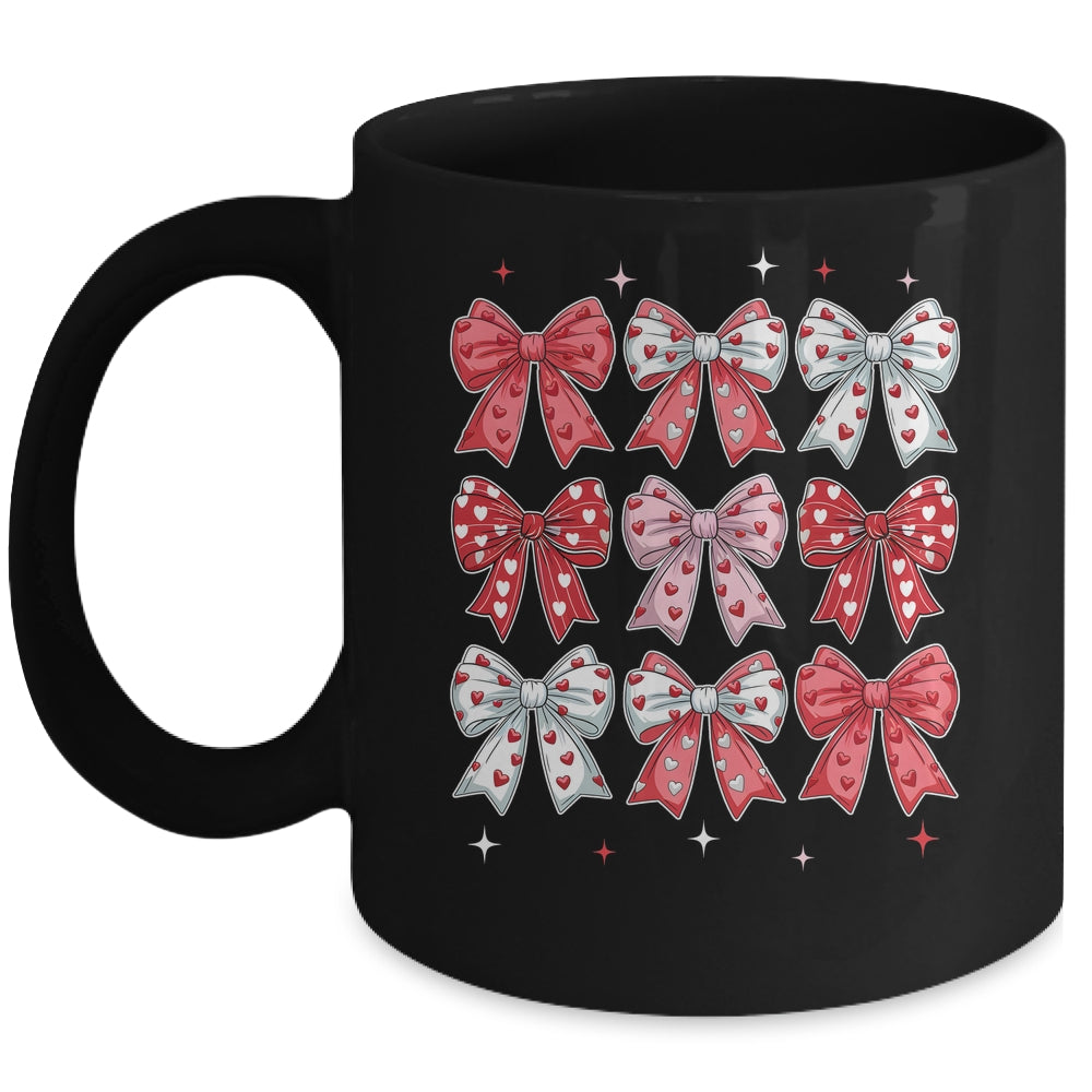 Retro Valentine's Day Heart Coquette Bow Women Kids Girl Mug | siriusteestore