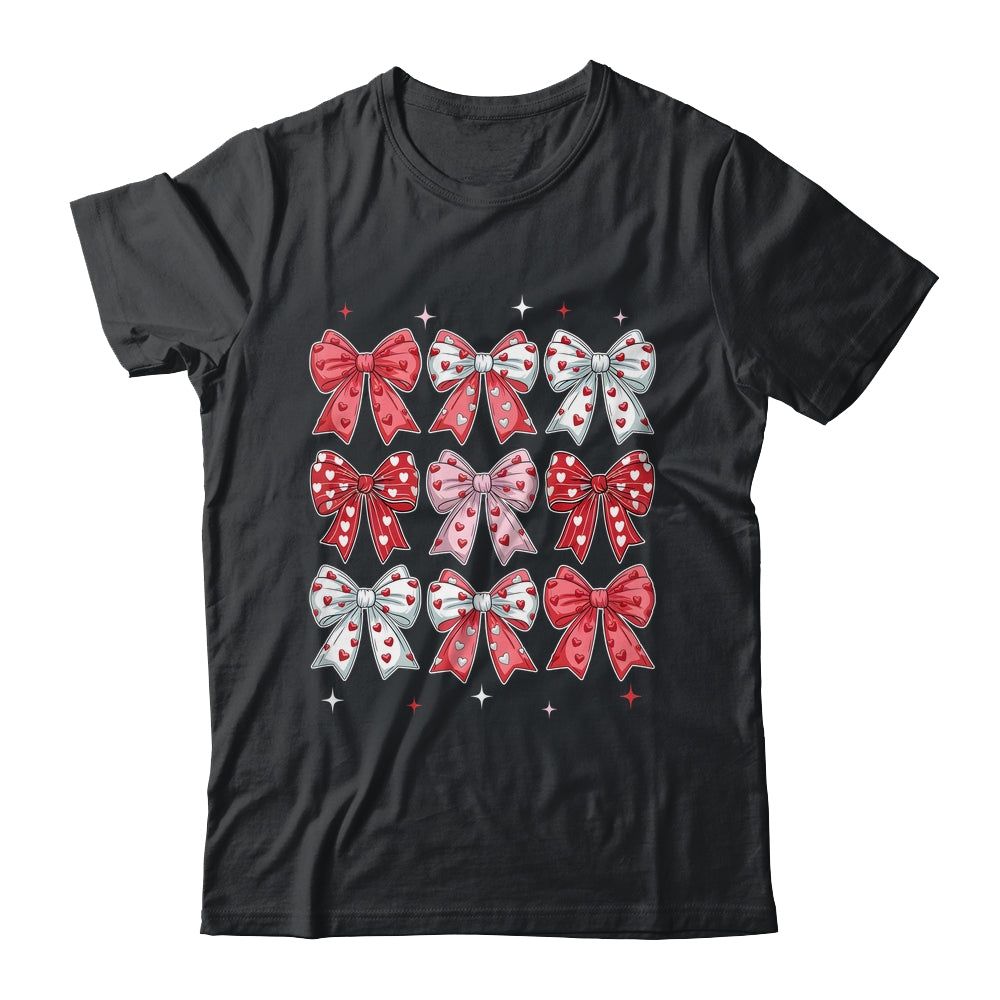 Retro Valentine's Day Heart Coquette Bow Women Kids Girl Shirt & Tank Top | siriusteestore