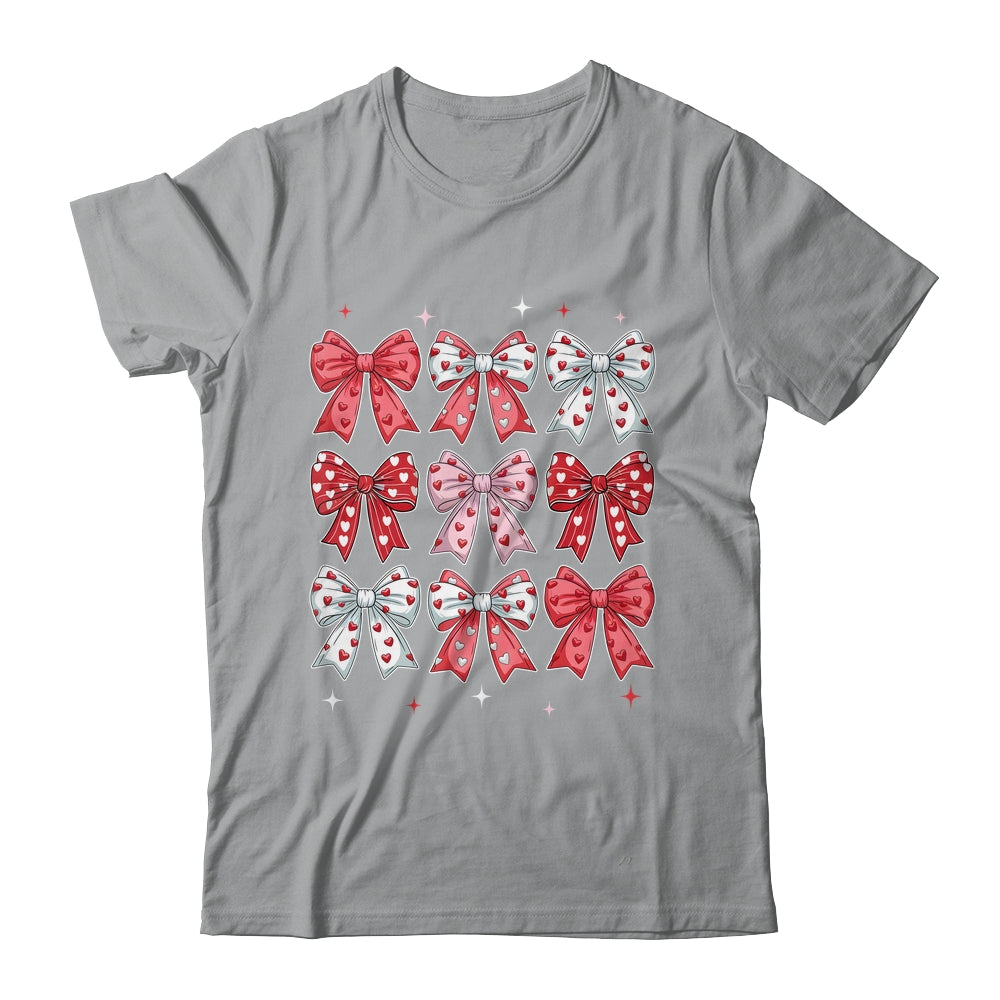 Retro Valentine's Day Heart Coquette Bow Women Kids Girl Shirt & Tank Top | siriusteestore