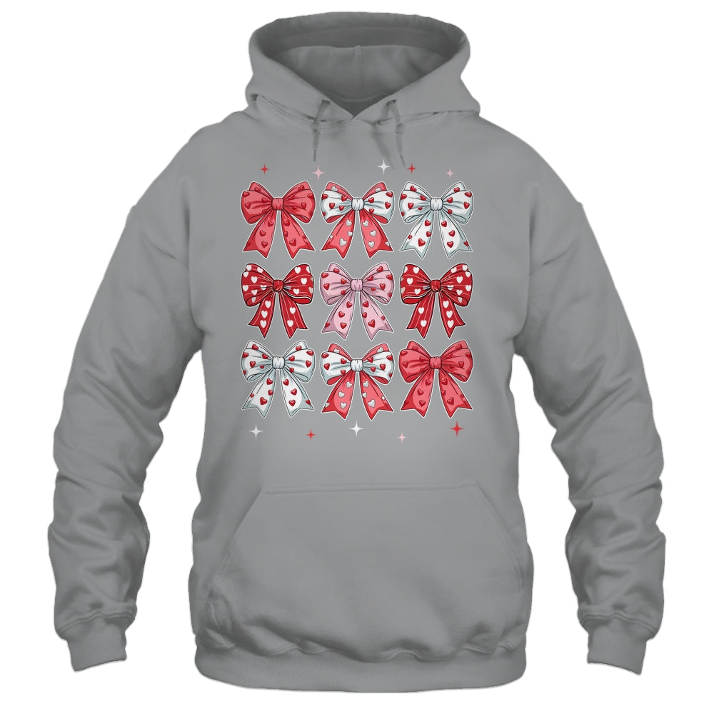 Retro Valentine's Day Heart Coquette Bow Women Kids Girl Shirt & Tank Top | siriusteestore