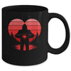 Retro Valentines Day Bigfoot Sasquatch Heart Boy Kids Funny Mug | siriusteestore