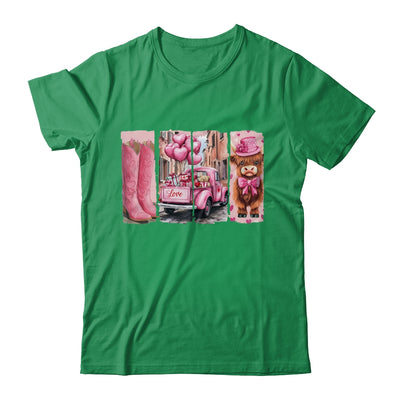 Retro Valentines Day Town Western Highland Cow Women Girls Shirt & Sweatshirt | siriusteestore