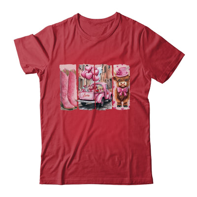 Retro Valentines Day Town Western Highland Cow Women Girls Shirt & Sweatshirt | siriusteestore