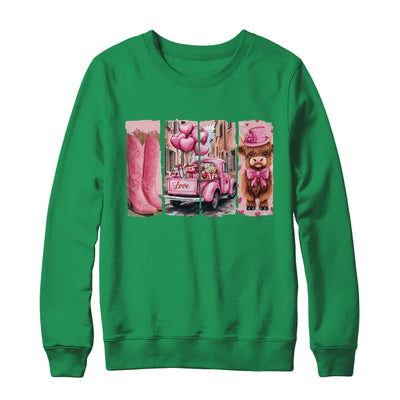 Retro Valentines Day Town Western Highland Cow Women Girls Shirt & Sweatshirt | siriusteestore