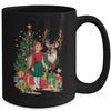 Retro Vintage Christmas 1950 1960 Girl Reindeer Xmas Tree Mug | siriusteestore