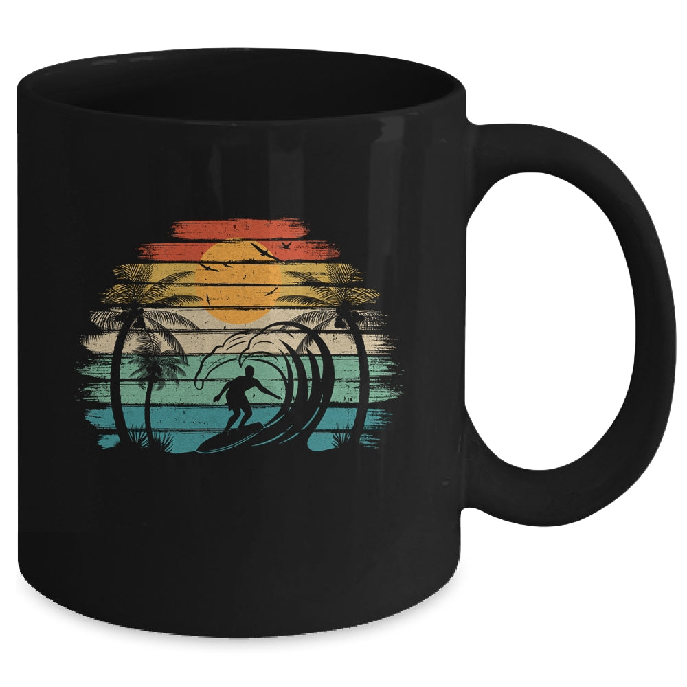Retro Vintage Surfboard Surfing Surfboarder Wave Surfer Mug | siriusteestore