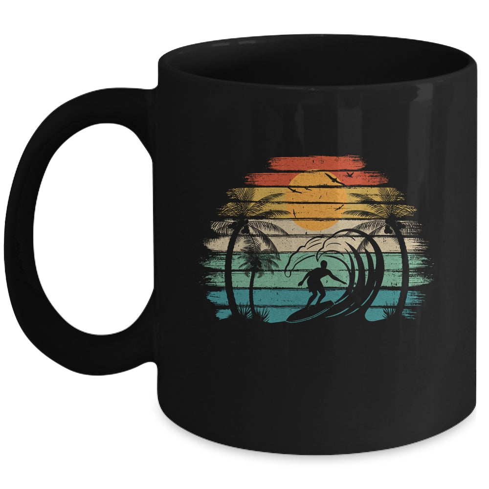 Retro Vintage Surfboard Surfing Surfboarder Wave Surfer Mug | siriusteestore