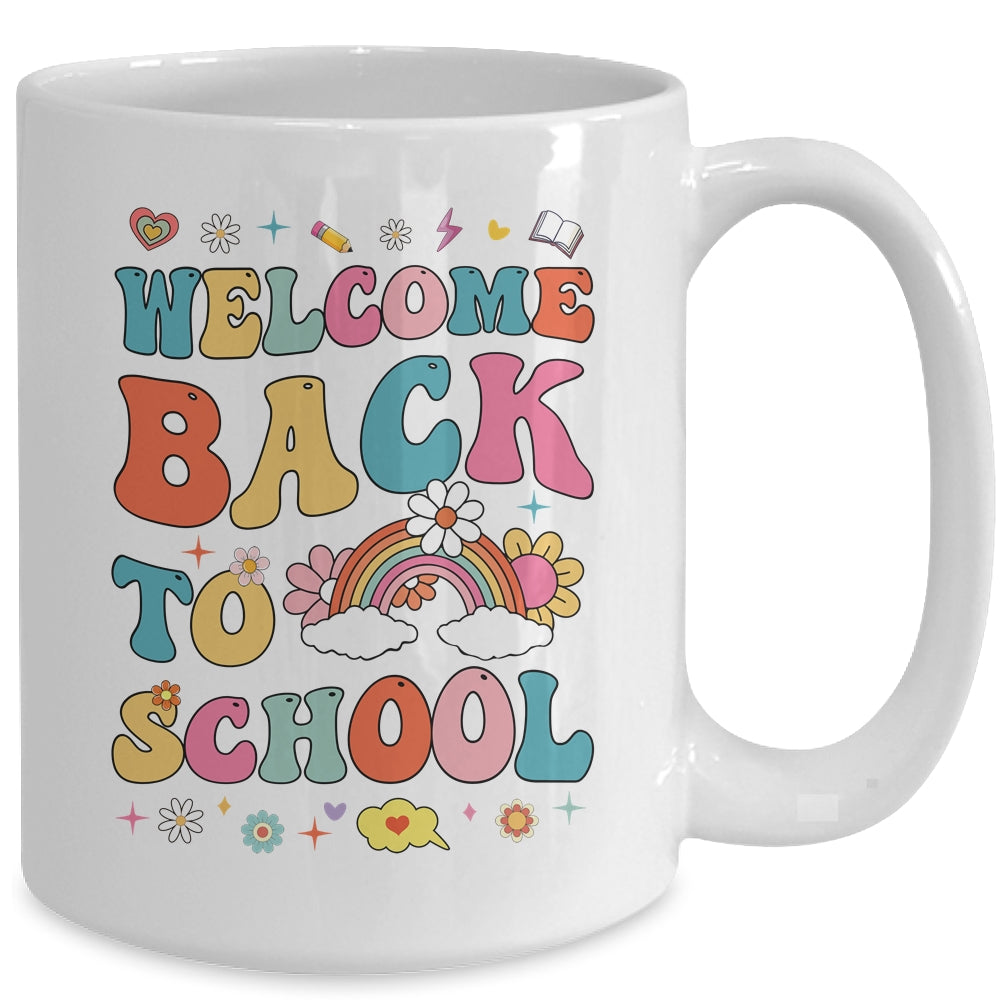 Retro Welcome Back To School Teacher Appreciation Boys Girls Mug | siriusteestore
