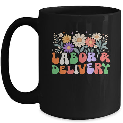 Retro Wildflowers Labor And Delivery Nurse Back To School Mug | siriusteestore