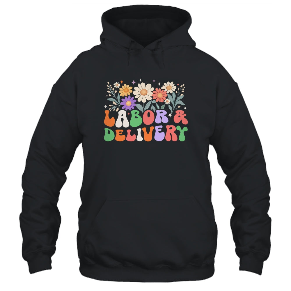 Retro Wildflowers Labor And Delivery Nurse Back To School Shirt & Hoodie | siriusteestore