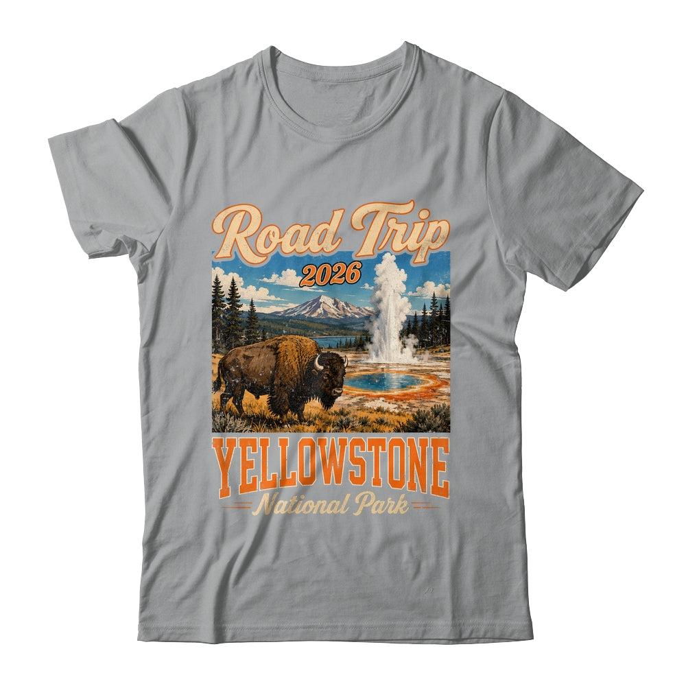 Road Trip 2026 Yellowstone National Park Bison Men Women Shirt & Tank Top | siriusteestore