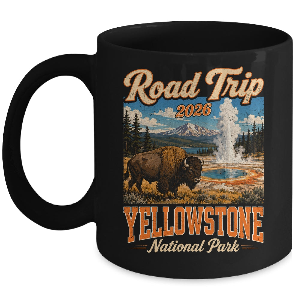 Road Trip 2026 Yellowstone National Park Bison Men Women Mug | siriusteestore