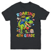 Roaring Into 4th Grade Back To School Boys T-Rex Dinosaur Youth Shirt | siriusteestore