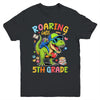 Roaring Into 5th Grade Back To School Boys T-Rex Dinosaur Youth Shirt | siriusteestore