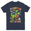 Roaring Into 5th Grade Back To School Boys T-Rex Dinosaur Youth Shirt | siriusteestore