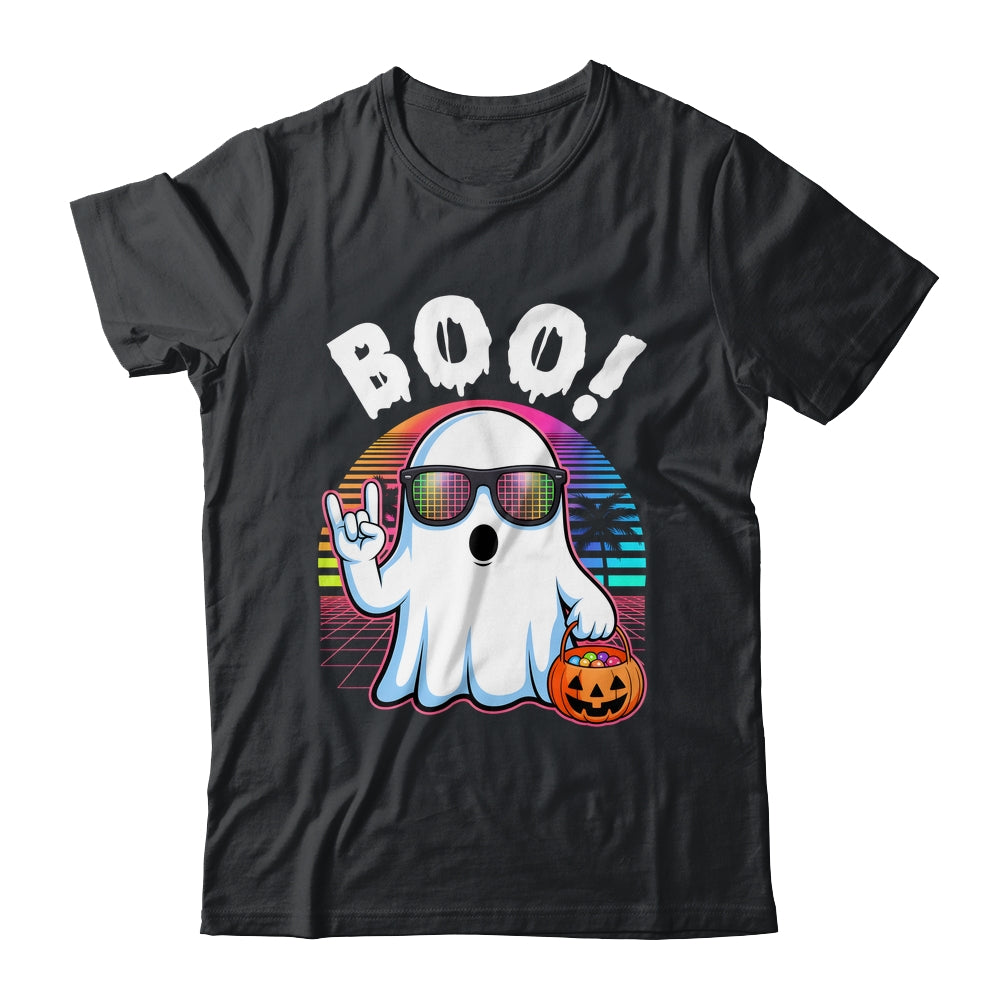 Rock Ghost Retro Halloween Pumpkin Funny Boo Women Shirt & Hoodie | siriusteestore