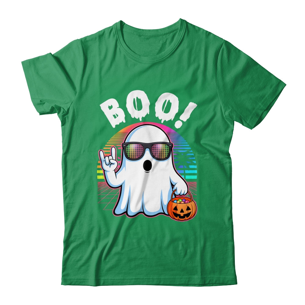 Rock Ghost Retro Halloween Pumpkin Funny Boo Women Shirt & Hoodie | siriusteestore