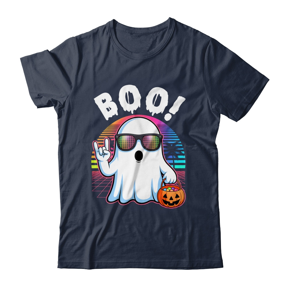 Rock Ghost Retro Halloween Pumpkin Funny Boo Women Shirt & Hoodie | siriusteestore