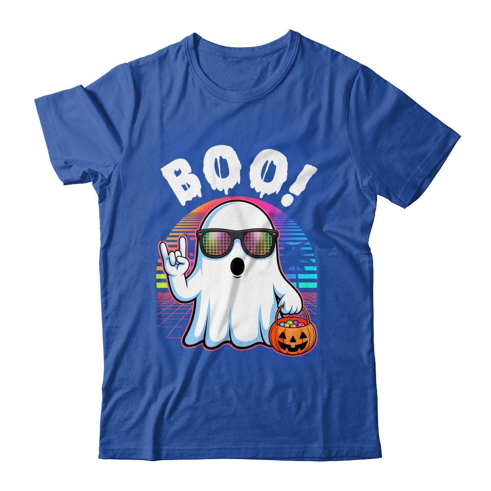 Rock Ghost Retro Halloween Pumpkin Funny Boo Women Shirt & Hoodie | siriusteestore