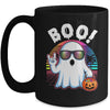 Rock Ghost Retro Halloween Pumpkin Funny Boo Women Mug | siriusteestore