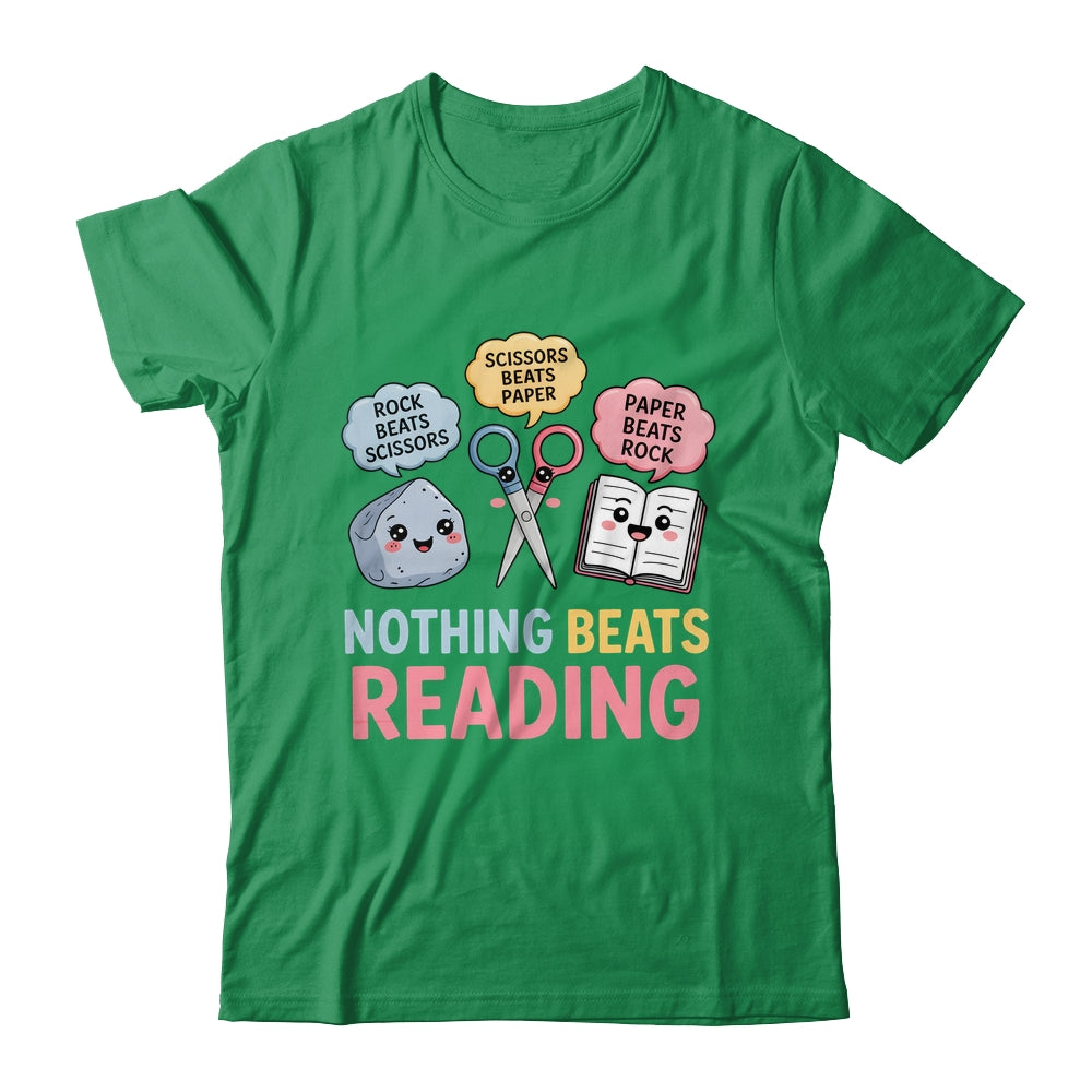 Rock Paper Scissors Nothing Beats Reading Funny Book Lover Shirt & Hoodie | siriusteestore