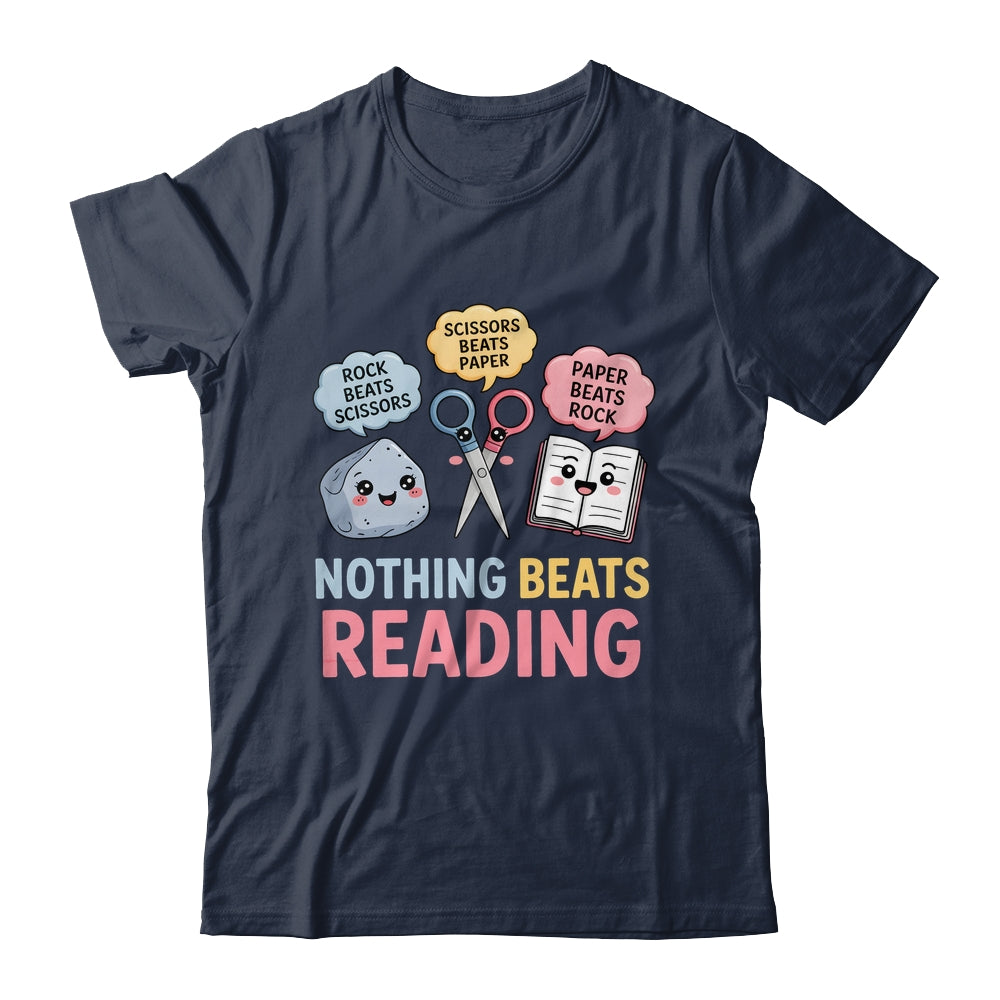 Rock Paper Scissors Nothing Beats Reading Funny Book Lover Shirt & Hoodie | siriusteestore