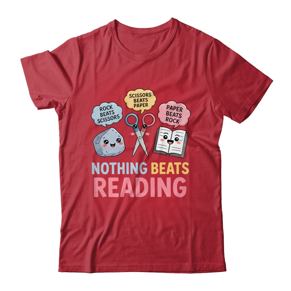 Rock Paper Scissors Nothing Beats Reading Funny Book Lover Shirt & Hoodie | siriusteestore
