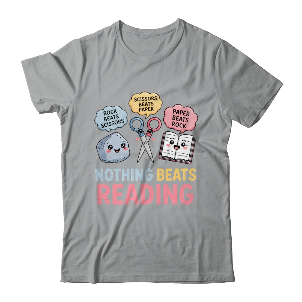 Rock Paper Scissors Nothing Beats Reading Funny Book Lover Shirt & Hoodie | siriusteestore