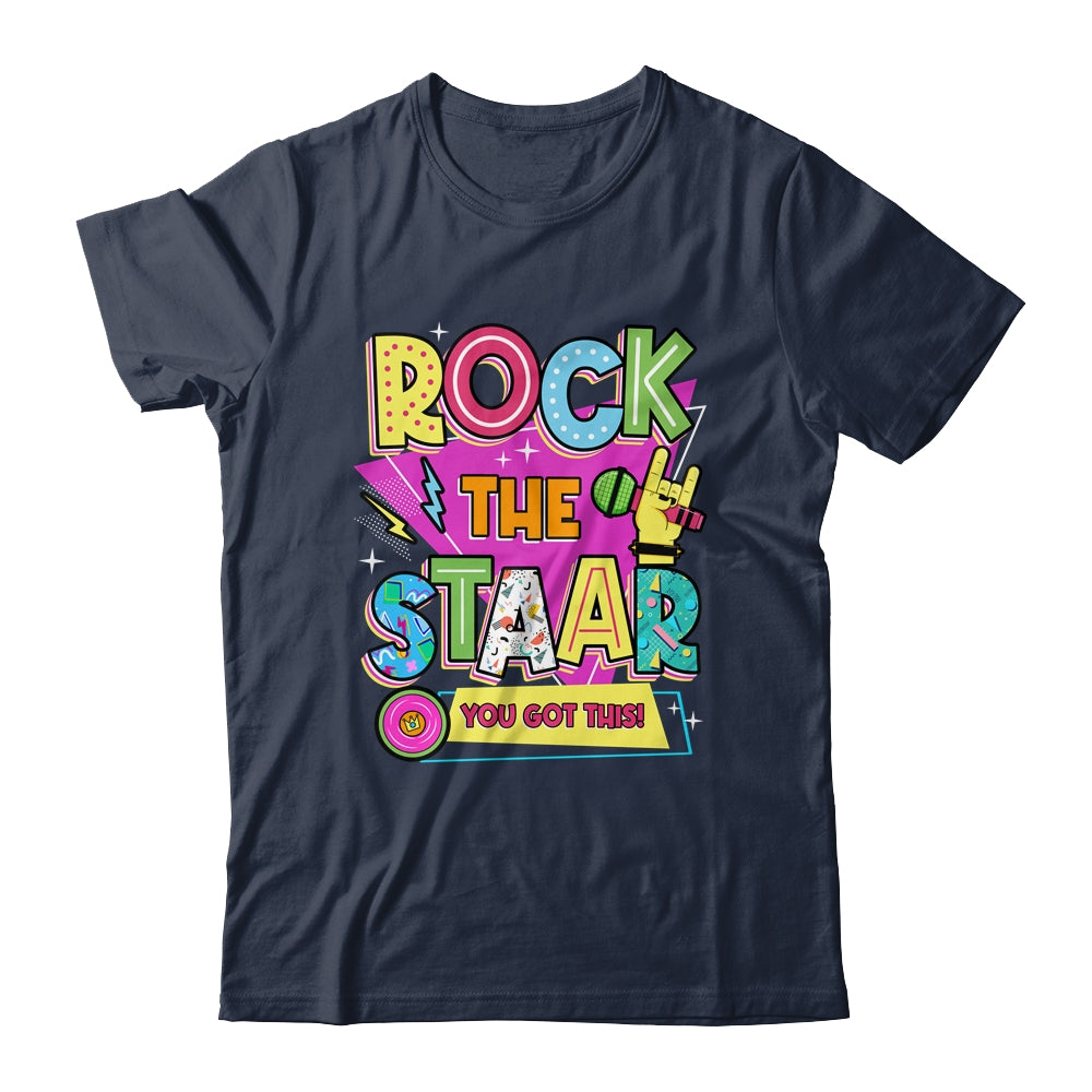 Rock The Staar Test Testing Day Retro Groovy Teacher Stars Shirt & Hoodie | siriusteestore