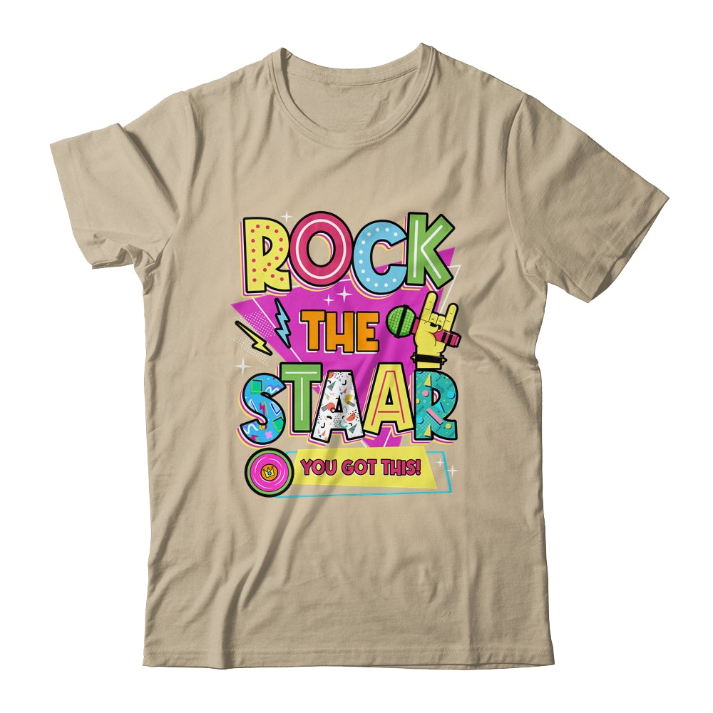 Rock The Staar Test Testing Day Retro Groovy Teacher Stars Shirt & Hoodie | siriusteestore