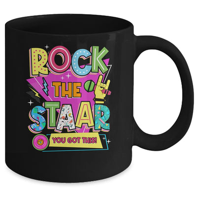 Rock The Staar Test Testing Day Retro Groovy Teacher Stars Mug | siriusteestore