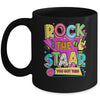 Rock The Staar Test Testing Day Retro Groovy Teacher Stars Mug | siriusteestore