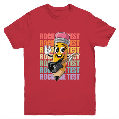 Rock The Test Day Teacher Testing Day Motivational Funny Youth Shirt | siriusteestore