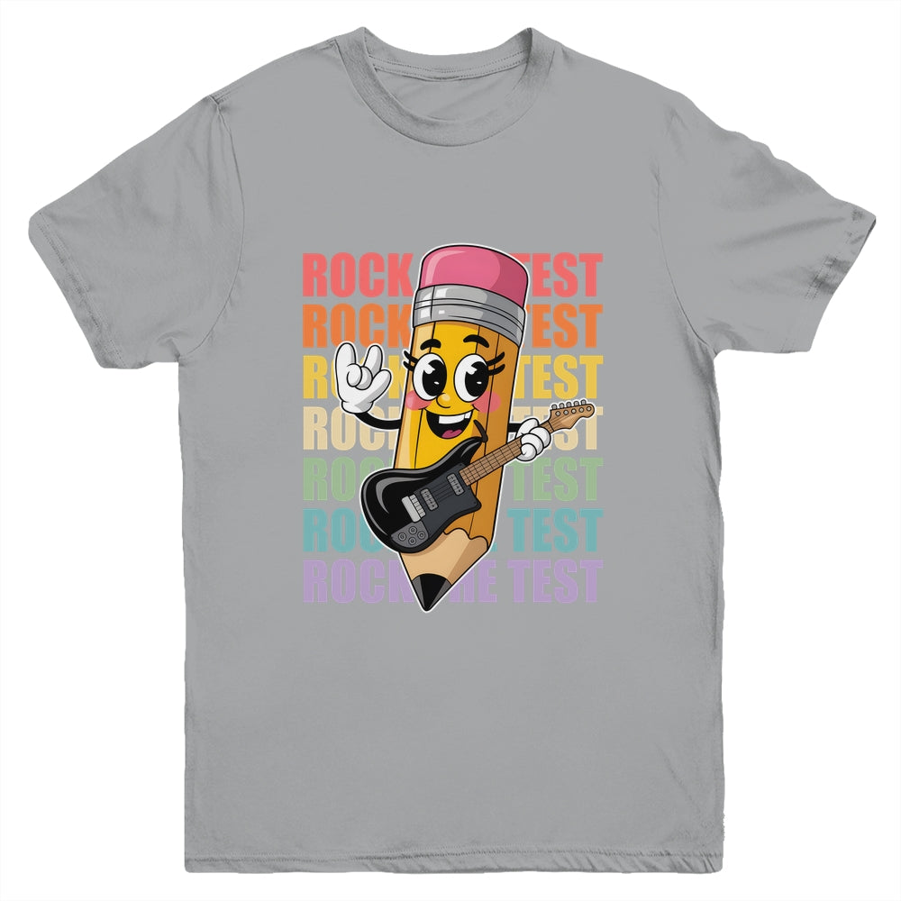 Rock The Test Day Teacher Testing Day Motivational Funny Youth Shirt | siriusteestore