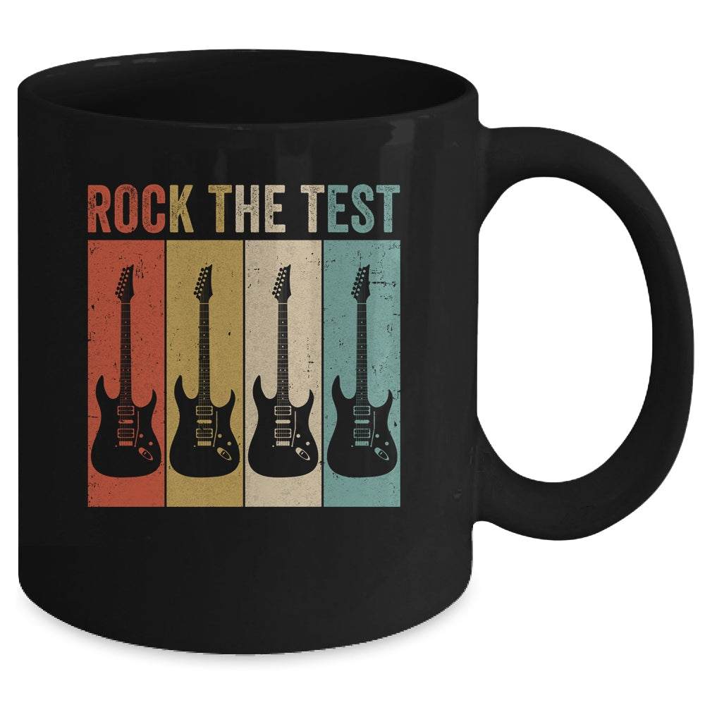 Rock The Test Guitar Teacher Test Day Testing Day Vintage Mug | siriusteestore