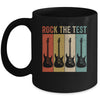Rock The Test Guitar Teacher Test Day Testing Day Vintage Mug | siriusteestore