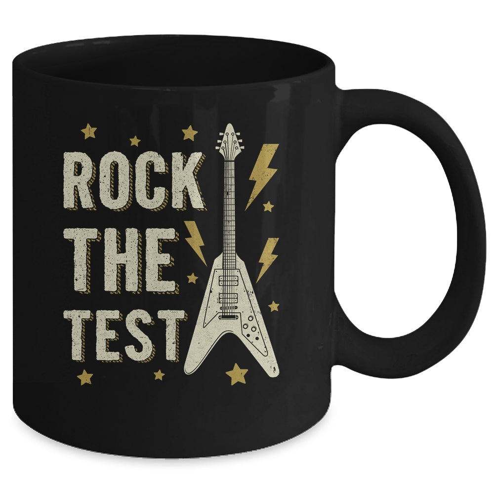Rock The Test Guitar Testing Day Teacher Test Day Teacher Mug | siriusteestore