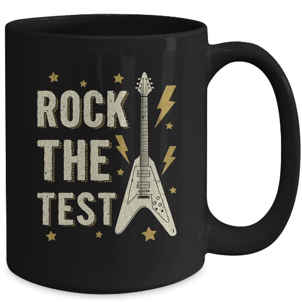 Rock The Test Guitar Testing Day Teacher Test Day Teacher Mug | siriusteestore