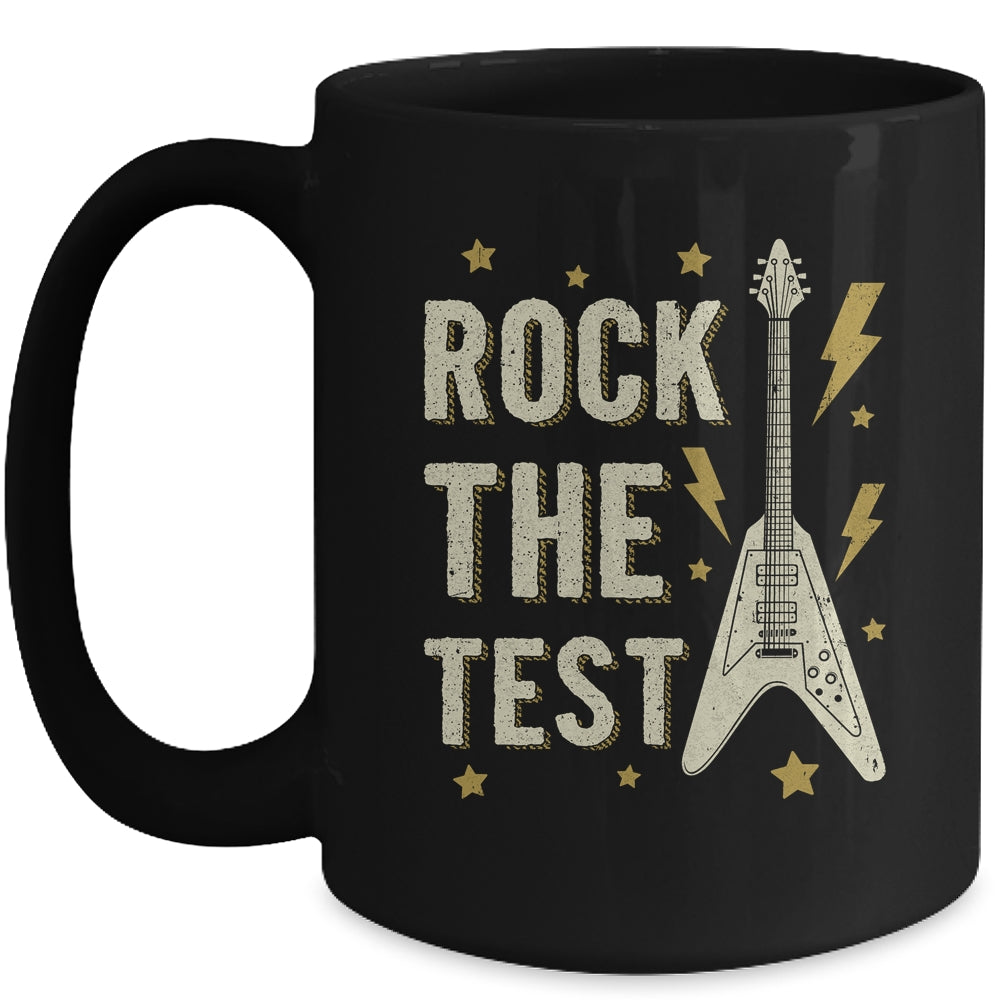 Rock The Test Guitar Testing Day Teacher Test Day Teacher Mug | siriusteestore