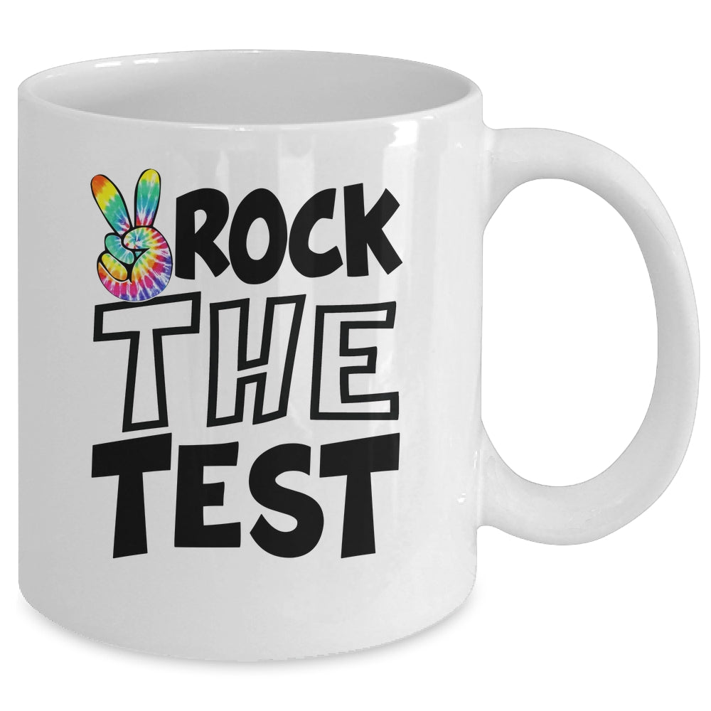 Rock The Test Teacher Test Day Testing Day Tie Dye Teacher Mug | siriusteestore
